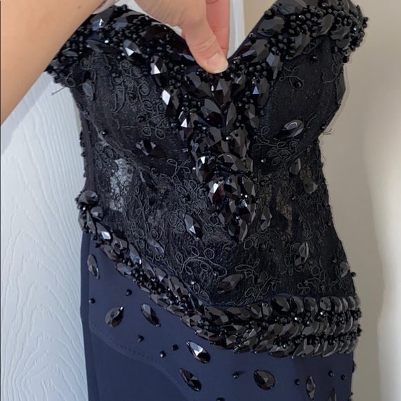 None Dresses & Skirts - Beaded stretch/lace mermaid like styleevening gown
